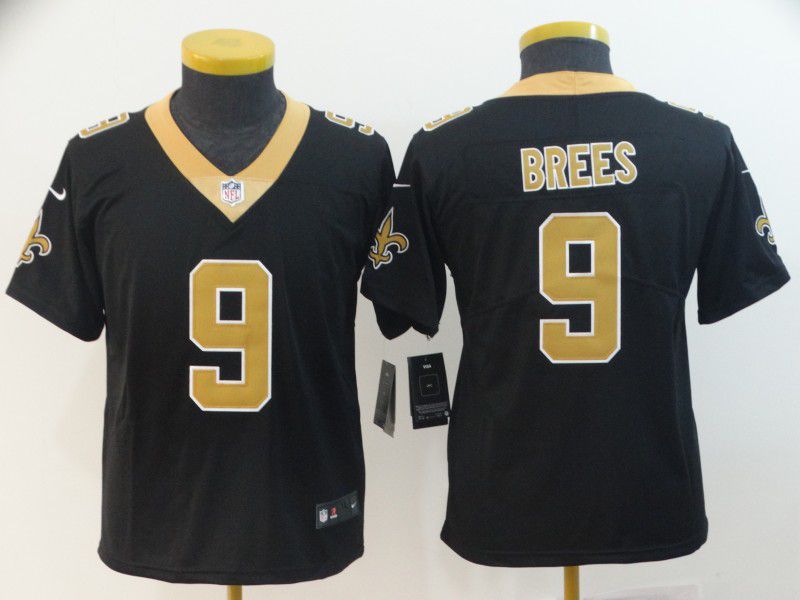 Youth New Orleans Saints 9 Brees Black Nike Vapor Untouchable Limited Playey NFL Jersey
